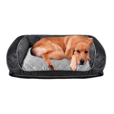 Winter Warm Printed Comfortable Short Plush Velvet Pet Dog Sofa Bed