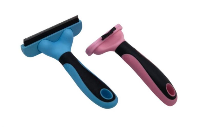 Dog Cat Grooming Brush Comb Reduce Shedding Hair Pet Accessories Blue-S