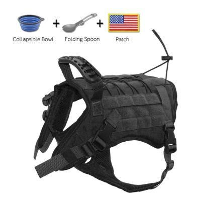 Mesh Padding Tactical Dog Harness Molle System &amp; Velcro Area Working Dog Vest