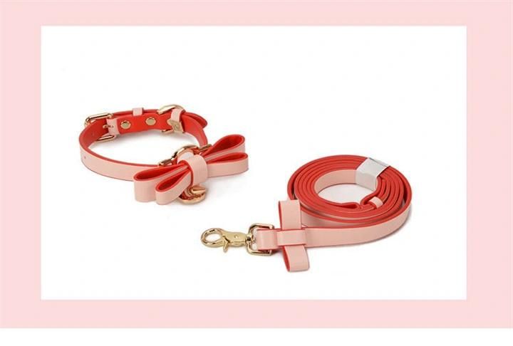 Ea080 Wings Cute Waterproof Luxury Designer Dog Collars & Leashes Set Accessories Trendy Puppy Logo Custom Leather High End Luxury Pet Collar and Leash