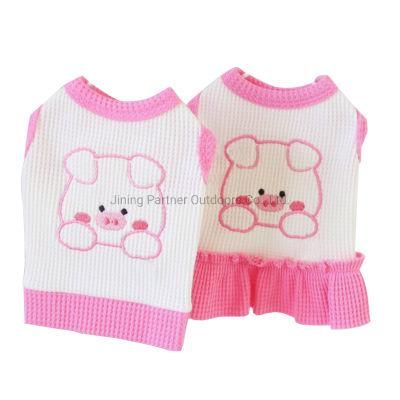 2022 New Wholesale Korean Spring and Summer Pink Cute Embroidery Dog Clothing Pet Skirt