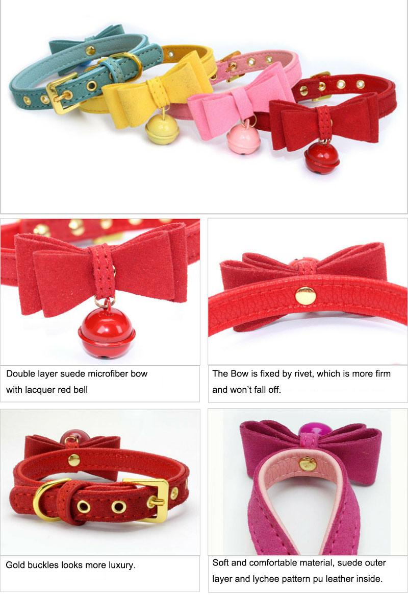 Charming Bow Cat Collar with Bell Cute Pet Collar