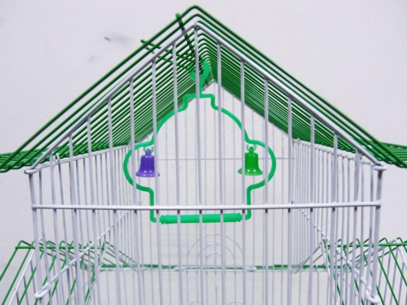 House Style Antique Wrought Iron Folding Medium Bird Parrot Breeding Cage Decorative Indoor Pet Products for Parakeets Finches
