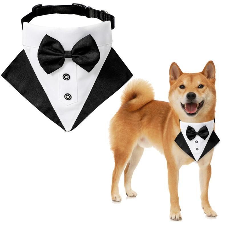 Cotton Adjustable Pet Dog Bow Tie Multi Color Elastic Collar for Medium and Large Dog Fashionable Pet Apparel Accessories