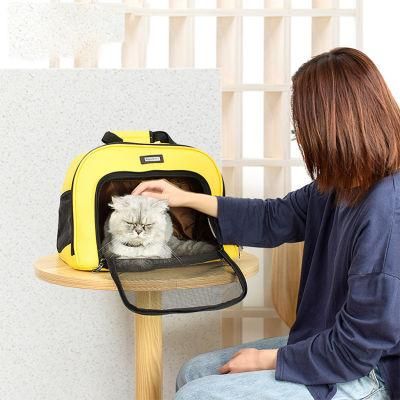 Two Colors PU Leather Cat Shoulder Bag Pet Handbag