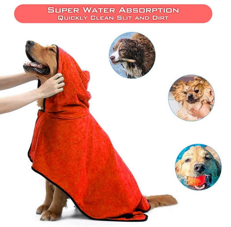 Wholesale Super Absorbent Soft Towel Robe Dog Cat Bathrobe Grooming Pet Product Mokofuwa Anhui
