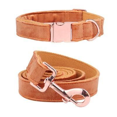 2022 Hottest Luxury Velvet Dog Collar Custom Colors Metal Pet Leash Collar