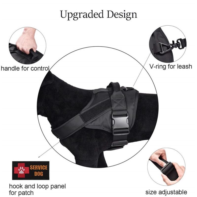 Tactical Service Dog Vest Harness Military K9 Escape-Proof Training Harness