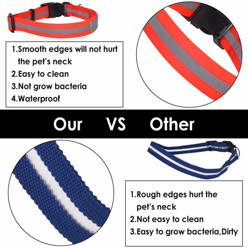 Personalized Waterproof Buckle Collar Reflective PVC Dog Collars with Name Plate