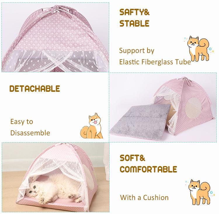 Luxury Pet Tent Bed for Dog and Cat Pet Teepee Houses with Cushion Indoor Outdoor Other Pet Products