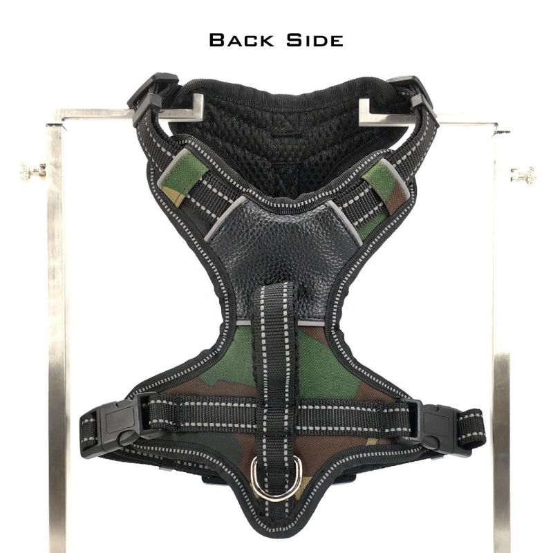 Custom Reflective Adjustable Training Chest Padded Camouflage Dog Harness Pet Supply