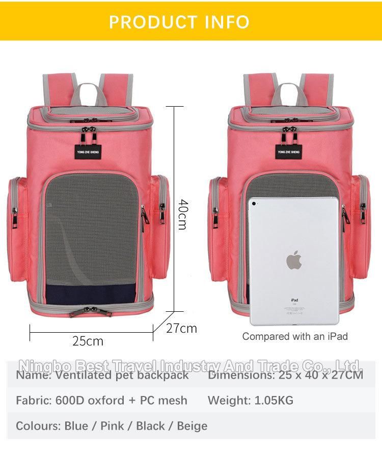 Travel Camping Small Cats Dog Backpack Carrier Bag Ventilated Breathable Pet Backpack