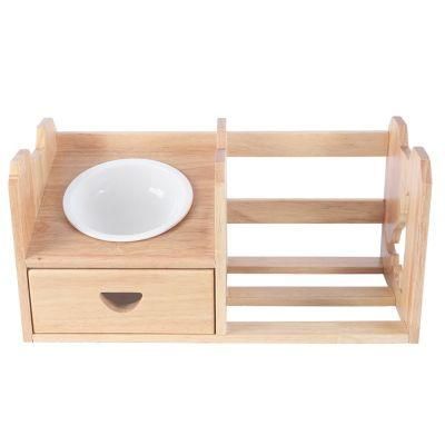 Pet Bowl Pet Feeding Wooden Table Dog Feeder Detachable Tissue Bamboo and Wood Pet Bowl Rack