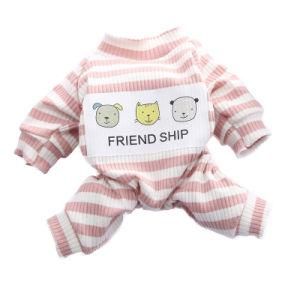 Spring and Summer Comfortable Pink Striped Pet Product Dog Puppy Clothes