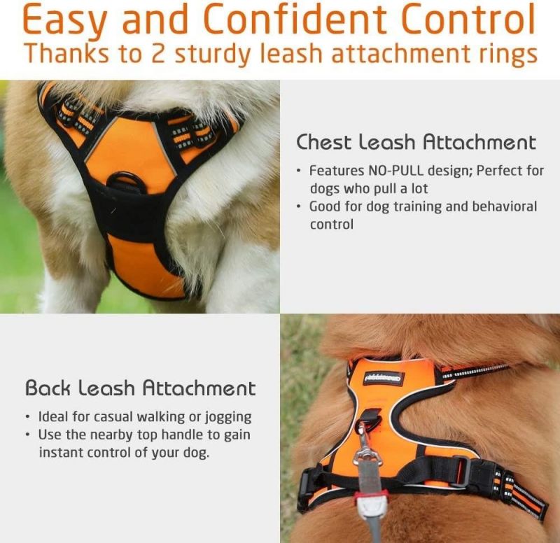 Reflective No-Choke Pet Oxford Vest with Easy Control Handle