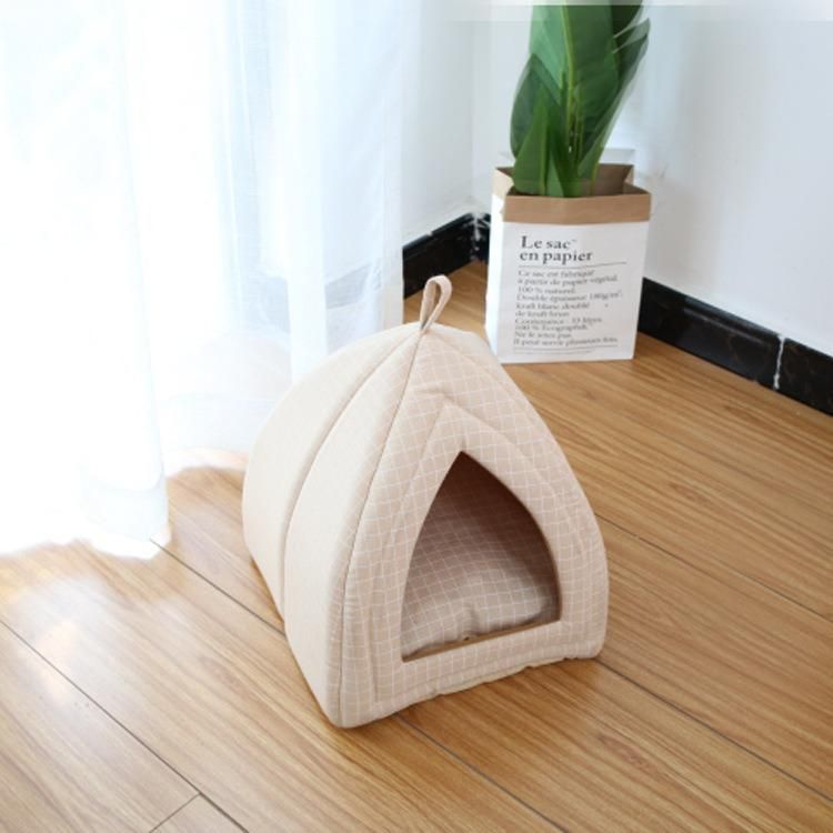 Cute Cat Bed Warm Pet Cozy Kitten Lounger Cushion Cat House Tent Very Soft Small Dog Bed for Washable