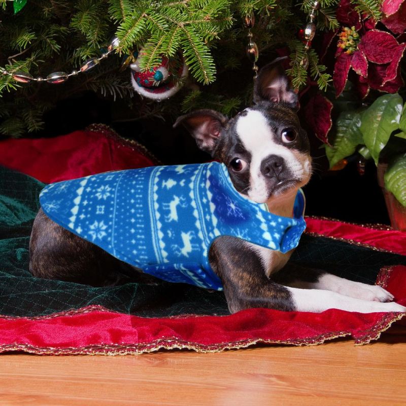 Reversible Classic Christmas Dog Warm Winter Jacket Polar Fleece Pet Dog Outwear Clothes Adjustable Freely Fleece Pet Dog Coat
