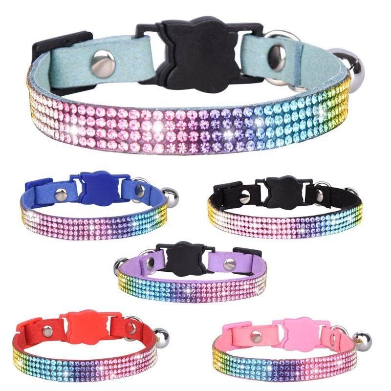 Bling Pet Collar Cat Rhinestone Collar with Bell Breakaway