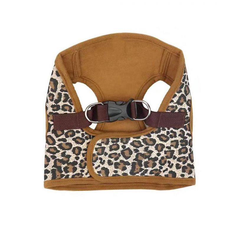 Fashionable Leopard Camouflage Print Dog Harness Vest for Small Medium Dog