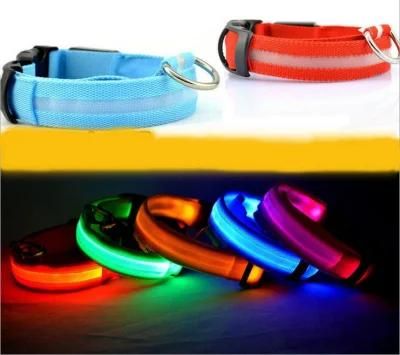 China Factory Price Night Safety Flashing Flashing USB Cable Adjustable Rechargeable Glow Light up LED Pet Dog Collar for Animals