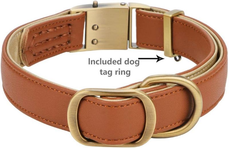 Quick Release Metal Buckle Soft and Strong Leather Dog Collar