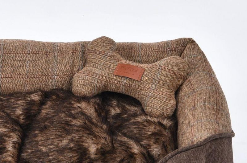 Warm Worsted Fabric Long Fur Plush Pet Sofa Dog Bed