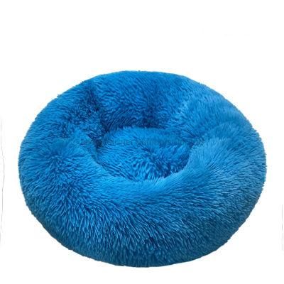 Factory Wholesale Dog Bed Cat Bed Fluffy Luxe Soft Plush Pet Cushion Donut Cuddler Warming Pet Bed Pet Kennel