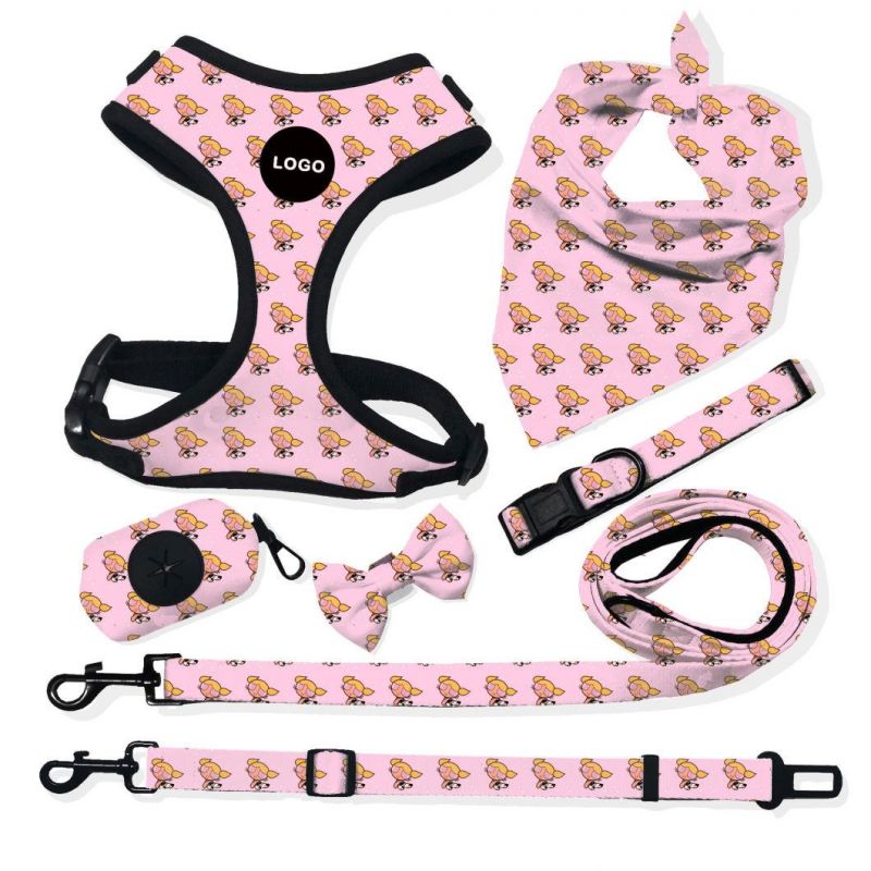 Personalised Logo & Designs for Dog Harness, Lead, Collar and Poop Bag Holder, Custom Pet Accessory Bundle