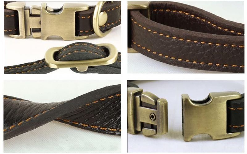 All Natural Real Leather Collar for Dog/Pet 3 Sizes Available Suit for Small Medium and Large Size Dog/Pet 2 Colors Brown and Black