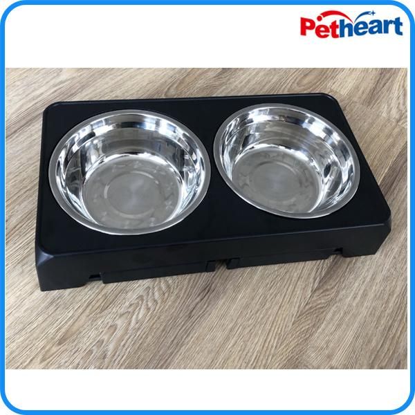 Adjustable Double Stainless Steel Pet Dog Bowl