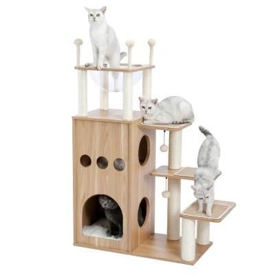 Cat Tree Modern Cat Tower Luxury Apartment and Large Space Capsule Nest