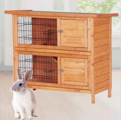 Detachable Double-Layer Solid Wood Fir Rabbit Cage Small and Medium Pet Kennel Poultry Breeding House Rabbit Hutch
