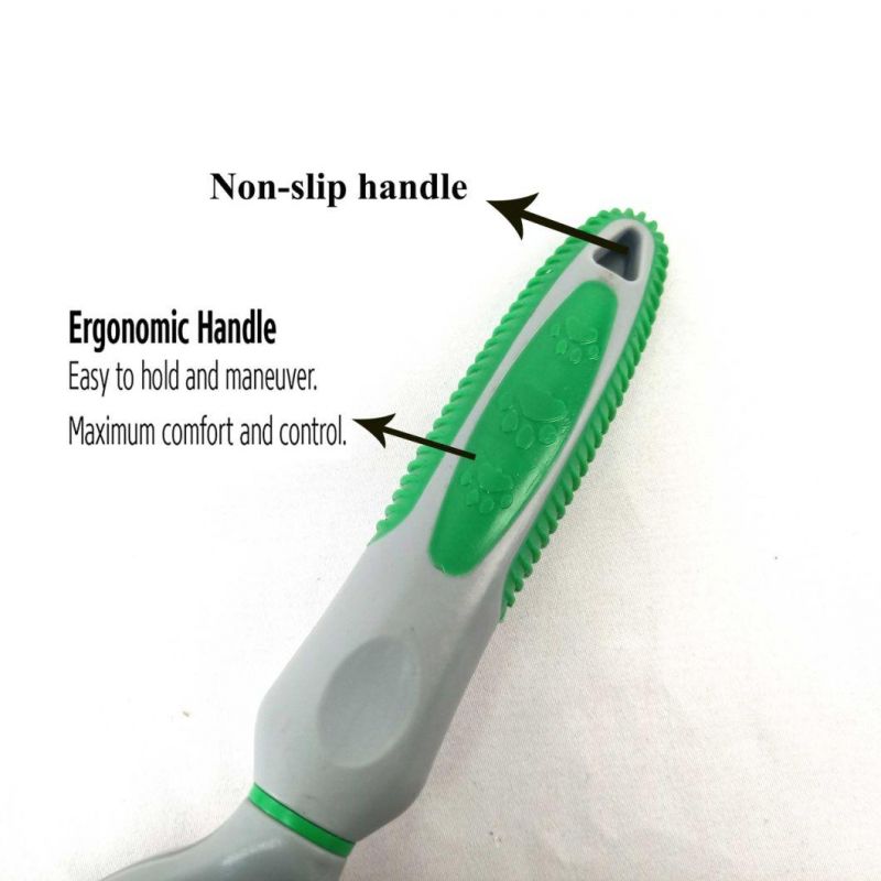 Uneasy to Break Handle Skin-Friendly Pet Brushes Conform to Ergonomics Long Short Hair Remover for Dog 2-in-1 Combo Hair Brush