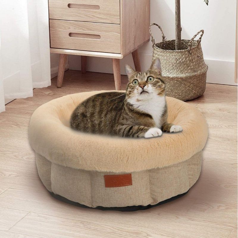 Top Shine Hot Selling Classic Fluffy Soft Pet Supplies Accessories Flannel Round Dog Kennel Removeable Puppy Bed Mat