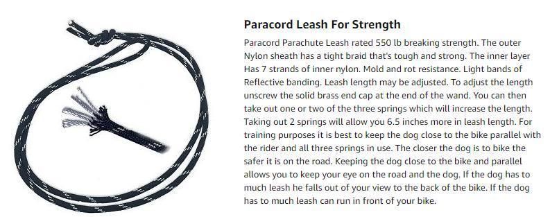 Hands Free Dog Bicycle Exerciser Leash with 550-Lbs Pull Strength Paracord Leash Military Grade
