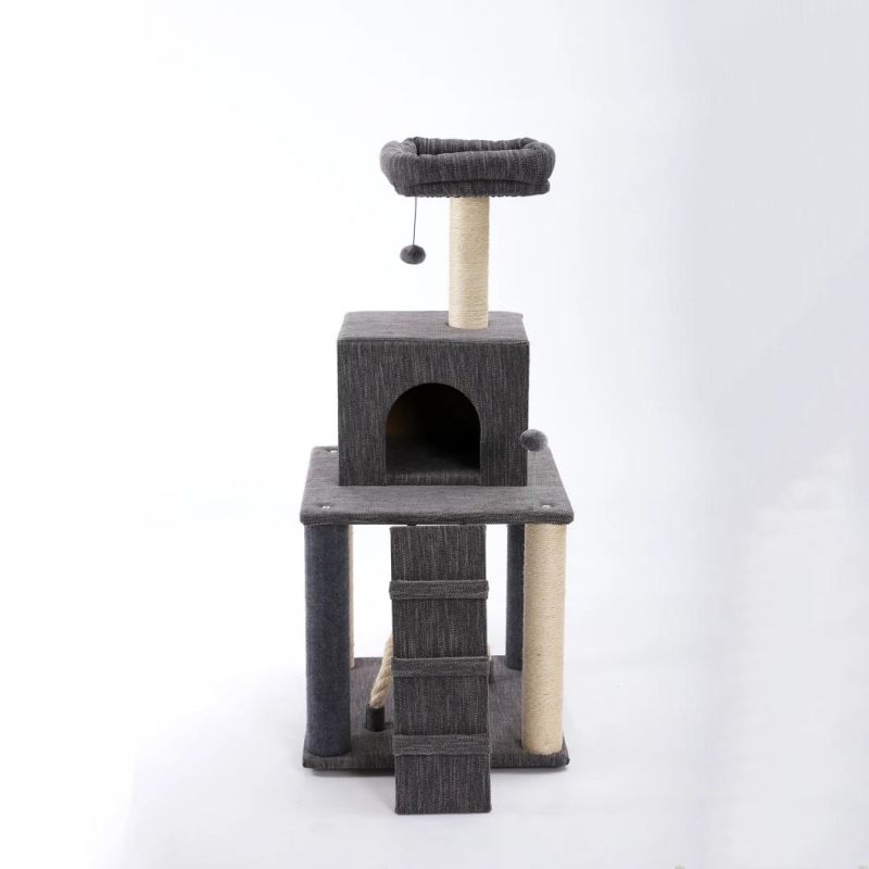 Manufacture Sale Customized Wooden Pet Large Cat Tree Big House