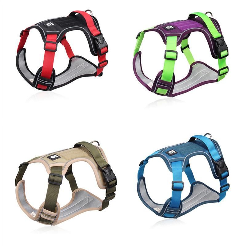 2022 New Products Pet Supplies Dog Harness Reflective Oxford Vest Soft Breathable Mesh Padded for Small Medium Large Dogs
