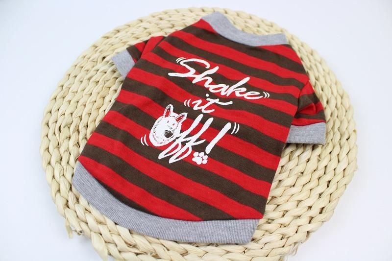 Spring Summer Pet Clothing Cotton English Printed Cat Dog Clothes