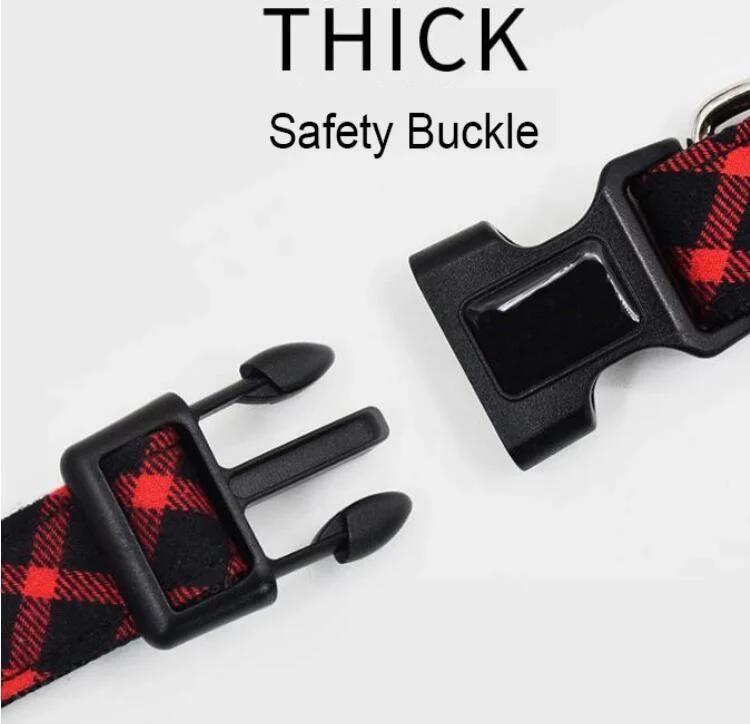 Adjustable Unique Style Plaid Print Bow Tie Dog Collar for Dogs and Cats