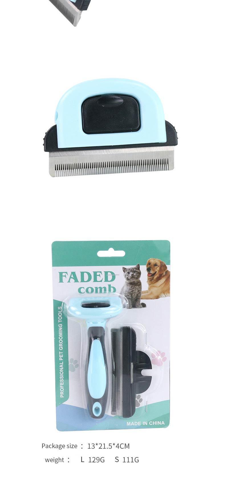 Hot Sale Deshedding Tool ABS Non-Slip Handle Stainless Steel Pet Dematting Grooming Comb