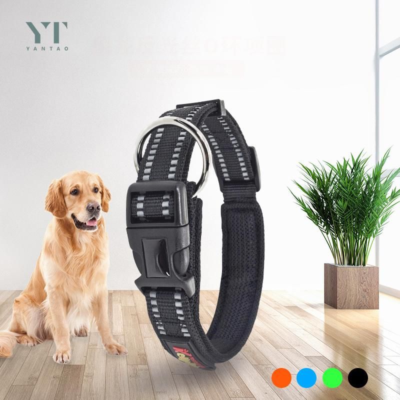 Wholesale Nylon Pet Accessories Collar Reflective Breathable Mesh Padded Large Small Dog Collar