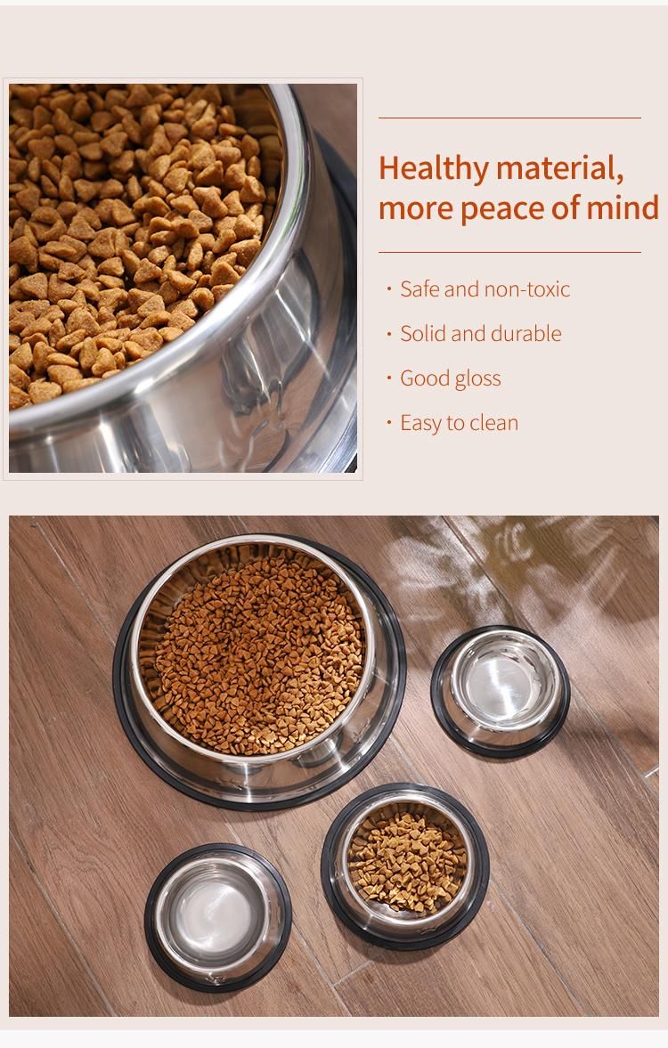 High Quality Melamine Dog Bowls Stainless Steel Pet Feeder Dog Food Feeding Bowl Anti-Slip Design