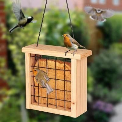 Wooden Bird Nest Feeder Solid Wood Garden Corridor Decoration Outdoor Creative Cedar Bird Feeder