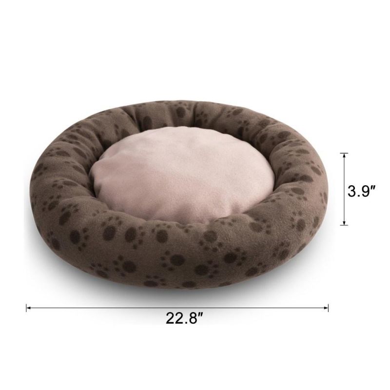 Custom Spot Pattern Comfortable Soft Washable Non-Slip Bottom Round Dog Sleeping Bed