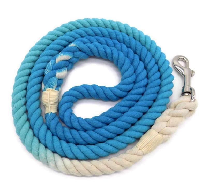 Custom High Quality Colors 100% Cotton Rope Dog Leash Rainbow Lead