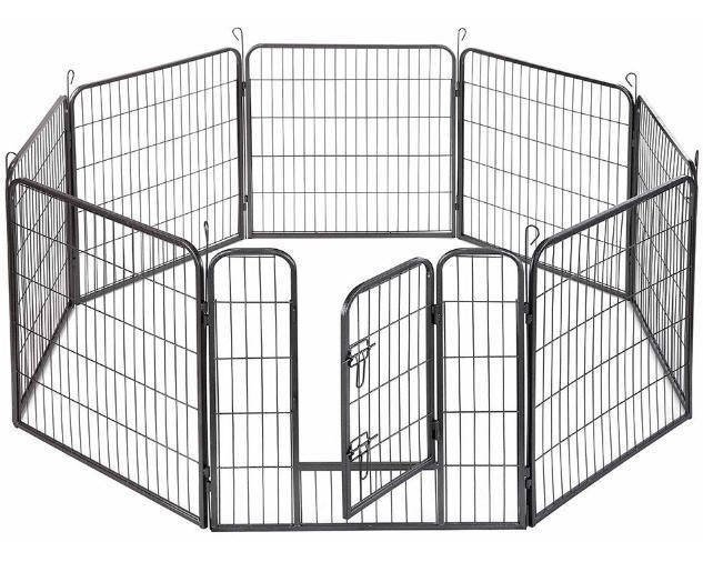 Portable Folding Retractable Expandable Pet Animal 8 Tablets Dog Fences Cage Wire Mesh