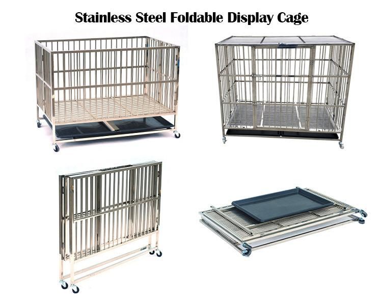 Customization Large Stainless Steel Pet Dog Crate Square Dog Cage