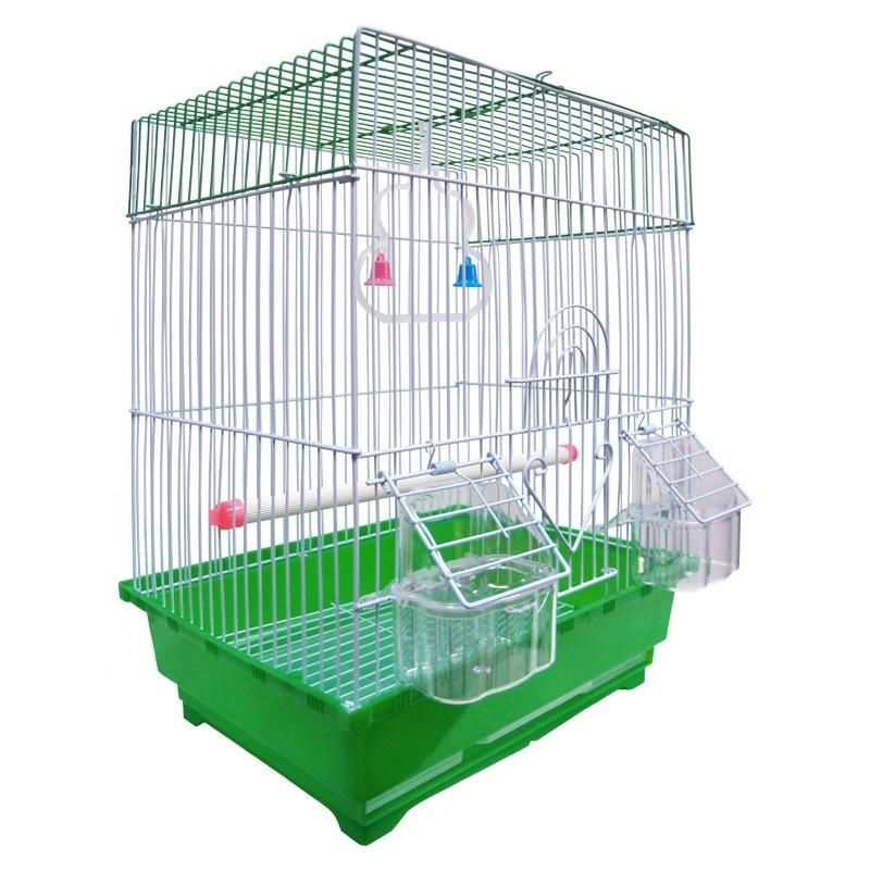 Strong Iron Breeding Cage Small Parrot Cage Square Bird Cage Blue Portable Outdoor Indoor Pet Carrier with Handle