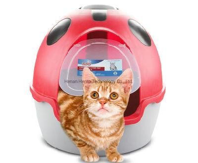 Ladybug Pattern Cat Litter Box Toilet Cat Litter Box Plastic Scoop Free Cat Litter Box