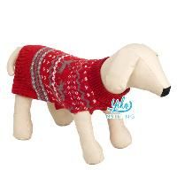 Small Red Blue Striped Argyle Sleeveless Pet Sweater Clothes